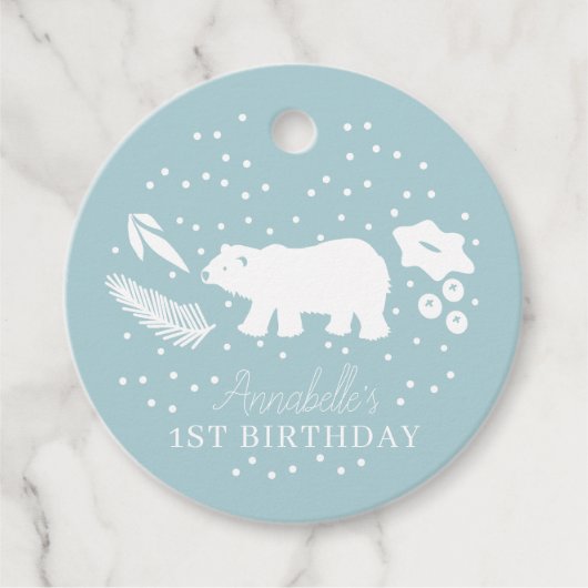 ポーラーベアーブルーウィンター誕生日サンキューサンキュー フェイバータグ (正面)