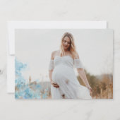 ポーラーベアーブルーバルーンウォーター色ボーイベビーシャワー 招待状 (裏面)