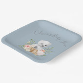 ポーラーベアーブルーベビーシャワー紙プレート ペーパープレート (傾斜あり)