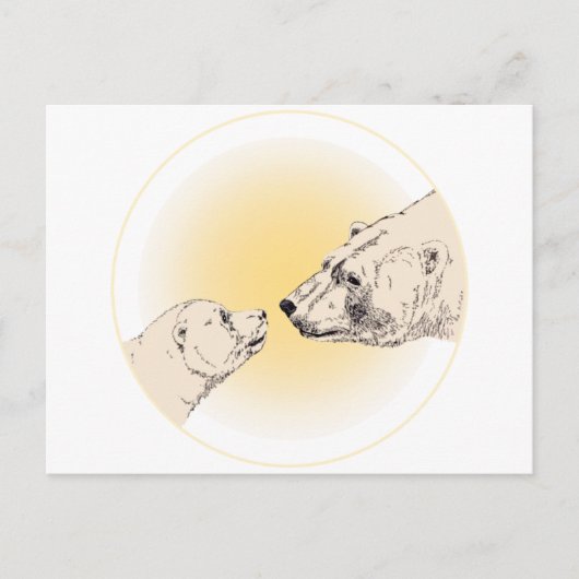 ポーラーベアーポストカードマザー&キュービーベアーポストカード ポストカード (正面)