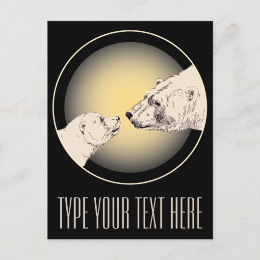 ポーラーベアーポストカードマザー&キュービーベアーポストカード ポストカード (正面)