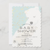 ポーラーベアーママ&キューブブルーベビーシャワー招待状 招待状 (正面)