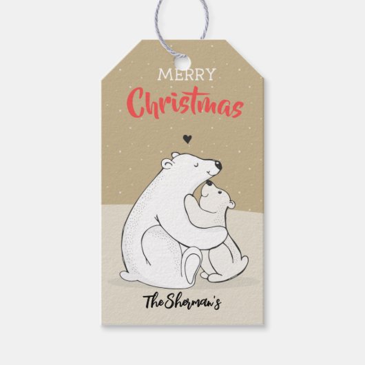 ポーラーベアーラブクリスマスギフトタグ ギフトタグ (正面)