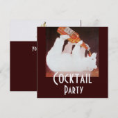 ポーラーベアー カクテルパーティー ブラウン ホワイト アイス メタリック 招待状 (正面/裏面)