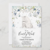 ポーラーベア冬のベビーシャワー招待状 招待状 (正面)