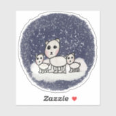 ポーラーベア家族ステッカー シール (シート)