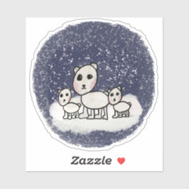 ポーラーベア家族ステッカー シール