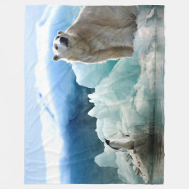 ポーラーベア招待状ペンギンとランチ フリースブランケット