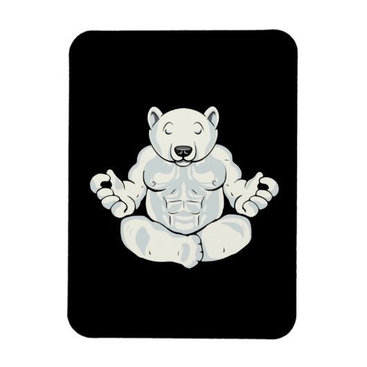 ポーラーベア瞑想ギフトヨガ恋人の女性ヨガ マグネット (縦)