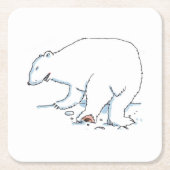 ポーラーベア紙コースター スクエアペーパーコースター (正面)
