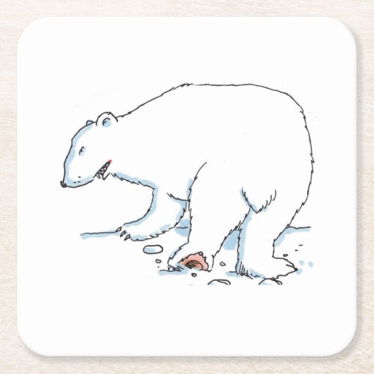 ポーラーベア紙コースター スクエアペーパーコースター (正面)