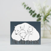 ポーラーベア葉書ベアファミリーアートポストカード ポストカード (スタンド正面)