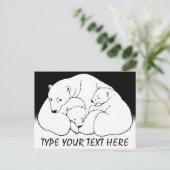 ポーラーベア葉書ベアファミリーアートポストカード ポストカード (スタンド正面)