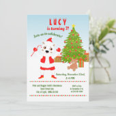 ポーラーベア誕生日パーティー付きクリスマス 招待状 (スタンド正面)