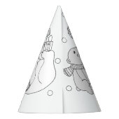 ポーラーベア誕生日パーティー – 自分の帽子を色に パーティーハット (裏面)