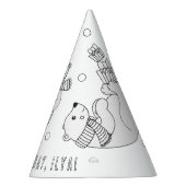 ポーラーベア誕生日パーティー – 自分の帽子を色に パーティーハット (右)