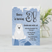 ポーラーベア誕生日招待状 招待状 (スタンド正面)