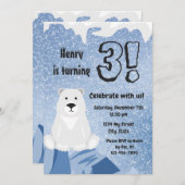 ポーラーベア誕生日招待状 招待状 (正面/裏面)