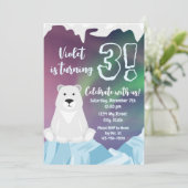 ポーラーベア誕生日招待状 招待状 (スタンド正面)