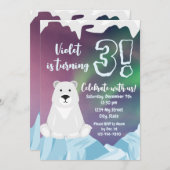 ポーラーベア誕生日招待状 招待状 (正面/裏面)