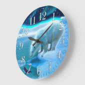 ポーラーベア&アクティックペンギンAuroraアートクロック ラージ壁時計 (傾斜)
