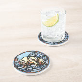 ポーラーベア アートコースター ネイティブアート クマ コースター (側面)