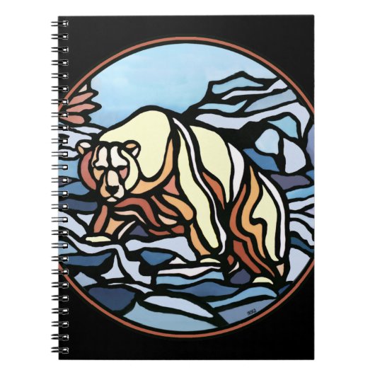 ポーラーベア ノートブック ネイティブアート クマのアート ノートブック (正面)