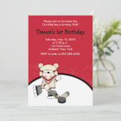 ポーラーベア ハッカースポーツ 誕生日招待状 招待状 (スタンド正面)