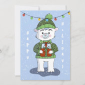 ポーラーベア&ファミリーフォトフラットホリデーカード シーズンカード (正面)