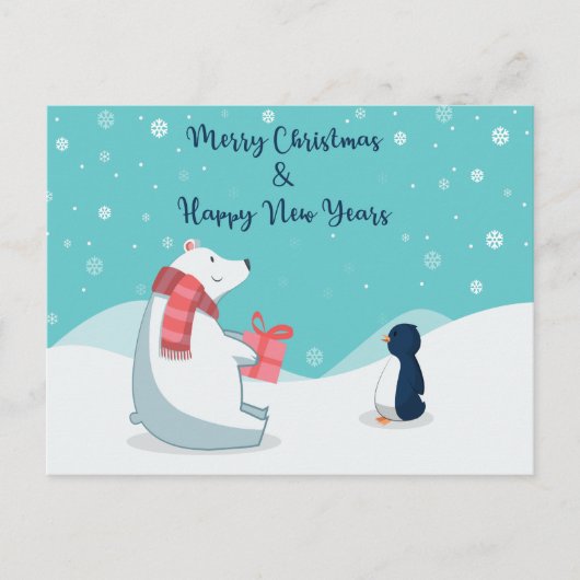 ポーラーベア&ペンギン！ ポストカード (正面)