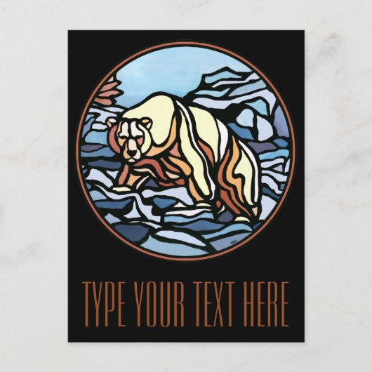 ポーラーベア ポストカード ネイティブベア アート ポストカード (正面)