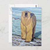 ポーラーベア ポストカード 北極熊アート ポストカード (正面/裏面)