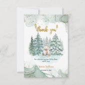 ポーラーベア ミニマル ウィンター ベイビーシャワー サンキューカード (正面)
