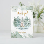 ポーラーベア ミニマル ウィンター ベイビーシャワー サンキューカード (スタンド正面)