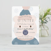 ポーラーベア ワンダーランド男子 1歳誕生日招待状 招待状 (スタンド正面)