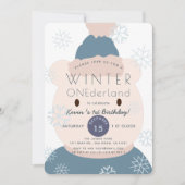 ポーラーベア ワンダーランド男子 1歳誕生日招待状 招待状 (正面)