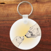 ポーラーベア＆子熊 キーチェーン クマ アート キーチェーン (正面)