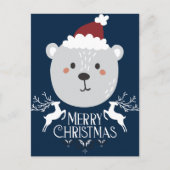ポーラーベーおもしろいムクリスマスホリデーズネイビーポストカード ポストカード (正面)