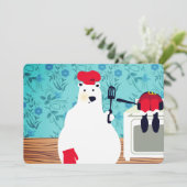 ポーラーベークシェフ料理サンタクリスマスカード シーズンカード (スタンド正面)