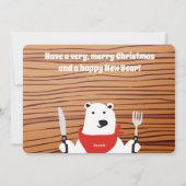 ポーラーベークシェフ料理サンタクリスマスカード シーズンカード (裏面)