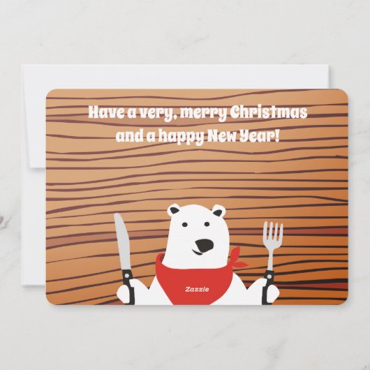 ポーラーベークシェフ料理サンタクリスマスカード シーズンカード (裏面)