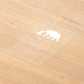 ポーラーベームママ&ベビーシャワーニュートラル アクリル招待状 (レイダウン)