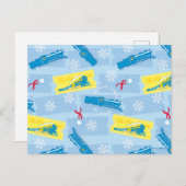 ポーラー・エクスプレス | レトロな列車とチケットのパターン シーズンポストカード (正面/裏面)