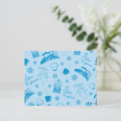 ポーラー・エクスプレス | 青いホリデー アイコン パターン シーズンポストカード (スタンド正面)