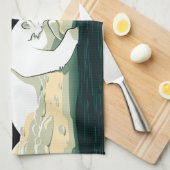 『ポーラー·ベアと月』 キッチンタオル (四つ折り)