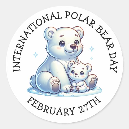 ポーラ国際的クマの日 – 2月27日 ラウンドシール (正面)