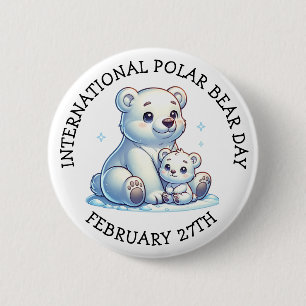 ポーラ国際的クマの日 – 2月27日 缶バッジ