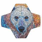 ポーラ威厳のあるクマのステンドグラスのアートワーク サッカーボール (フラット)