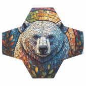 ポーラ威厳のあるクマのステンドグラスのアートワーク サッカーボール (フラット)