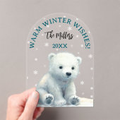 ポーラ澄んベアベビークリスマスカード アクリル招待状 (インサイチュ (ポータブル))